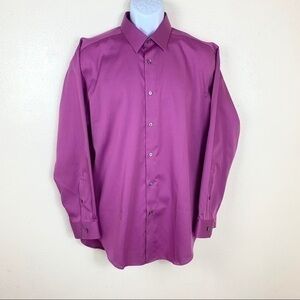 Calvin Klein slim fit shirt purple size 17 1/2